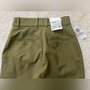 Aritizia Babaton Agency Olive Pants Trousers Size 0 High Waisted / Rise NWT